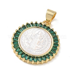 Religion Messing Micro Pave Zirkonia Anhänger&nbsp;KK-L268-014G-B