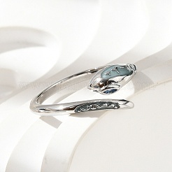 Manschettenringe aus Messing mit Zirkonia für Damen&nbsp;RJEW-S401-01P