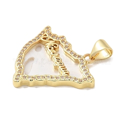 Porte micro ouvrent pendentifs zircone cubique en laiton de placage&nbsp;KK-K293-26G