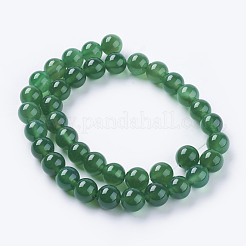Natürliche grüne Onyx Achat Perlen Stränge&nbsp;G-G583-10mm-11