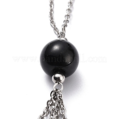 Collane con ciondolo in acciaio inossidabile 304&nbsp;NJEW-H210-G-P
