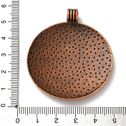 Tibetische style flach rund mit Blume-Legierung großen Anhänger&nbsp;TIBEP-Q056-15R-NR