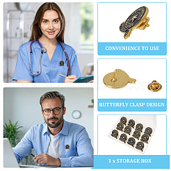 12 pièce 12 styles d'épingles en émail en alliage doré pour employé exceptionnel du mois&nbsp;JEWB-CP0001-47