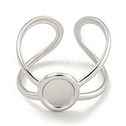 Componenti per anello polsino ovale in acciaio inossidabile 304 anti-ossidazione&nbsp;X-RJEW-A043-07P