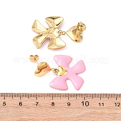 Pendientes de acero inoxidable 304 con lazo esmaltado&nbsp;EJEW-K268-81G