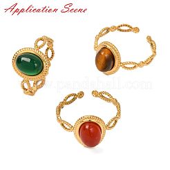 Composants de bague de manchette ovale en acier inoxydable 304 avec placage ionique (IP)&nbsp;X-RJEW-A043-05G