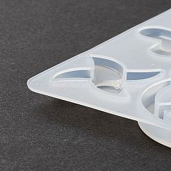 Ciondolo rotante piatto e stampi in silicone a forma di mulino a vento e fiocco di neve e fiori e trifoglio e pneumatici cabochon&nbsp;X-DIY-P059-08