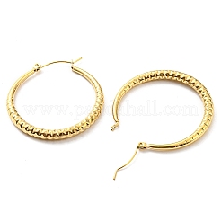 Creolen aus gerilltem Edelstahl 304&nbsp;EJEW-B023-18G