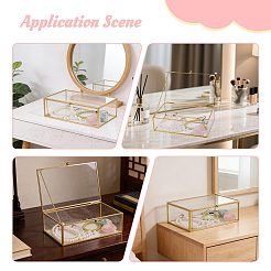 Vitrines à bijoux en verre transparent avec cadre en métal&nbsp;AJEW-WH0410-465A-1