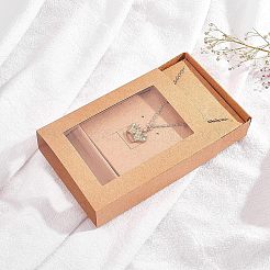 Caja de papel kraft creativa tipo cajón plegable&nbsp;CON-WH0077-12