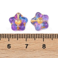 Perles de verre galvanisées et entrelacées de métal doré&nbsp;EGLA-T029-02G