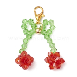 Imitazione perline di cristallo austriaco decorazioni pendenti ciliegia&nbsp;HJEW-JM03240