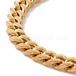 Ionenplattierung (IP) Panzerkettenarmband aus 304 Edelstahl mit Vorhängeschlossverschluss aus Kristall-Strass für Frauen&nbsp;BJEW-E107-01G-01