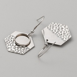 Montature per orecchini pendenti geometrici in acciaio inossidabile 304&nbsp;FIND-WH0032-74P-04