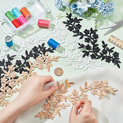 6 Stück 3 Farben Pflaumenblüte Baumwolle computergesteuerte Stickerei zum Aufnähen&nbsp;PATC-NB0001-08B