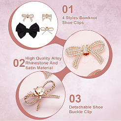 8 Stück 4 Stile abnehmbare Schuhschnallenclips aus Legierung mit Strassen&nbsp;FIND-HY0003-90G