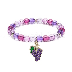Set di braccialetti elasticizzati con perline rotonde in acrilico stile 4 pz&nbsp;BJEW-JB08926-05