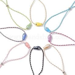 5 Stück handgefertigtes Armband aus Porzellanperlen mit Fischmotiv und Schiebeverschluss für Damen&nbsp;BJEW-JB13174