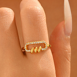 Anillos de dedo de circonita cúbica con micro pavé de latón para mujer&nbsp;RY6260