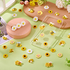 80 cabochon en résine 8 styles abeilles et fleurs&nbsp;RESI-TA0004-24