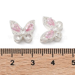 Schmetterlingsperlen aus Messing mit Zirkonia-Pavé&nbsp;KK-C168-07S