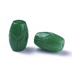 Perles de jade blanc naturel sculpté&nbsp;G-L495-44