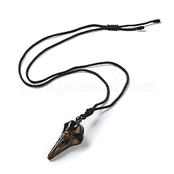 Collier avec pendentif en forme d'oeil de tigre naturel&nbsp;NJEW-H009-01-05