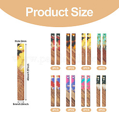 16pcs 8 colores resina transparente y colgantes grandes de madera de nogal&nbsp;RESI-TA0002-53