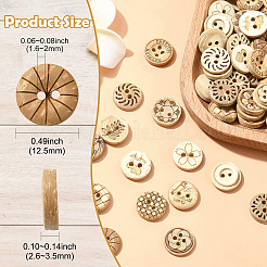 160 Stück 16 Stile natürliche Kokosnussschalenknöpfe&nbsp;COCO-CJ0001-01