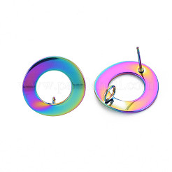 Accesorios para pendientes de acero inoxidable 304 de color arcoíris&nbsp;STAS-N098-018
