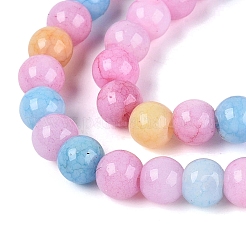 Perles de verre craquelé opaques à effet ombré&nbsp;GLAA-Q106-01A-A08
