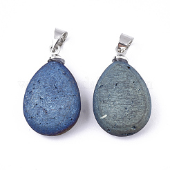 Galvanisieren natürliche Druzy Geode Achat Anhänger&nbsp;G-S344-63E