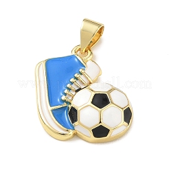 Ciondoli in ottone smaltato a tema calcistico&nbsp;KK-A303-01C-G02