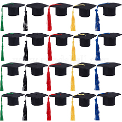 20 cappello da laurea in feltro mini bicolore con nappe&nbsp;AJEW-CP0010-11