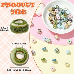 50 pièces de perles en porcelaine faites à la main de 10 couleurs&nbsp;PORC-YW0001-66