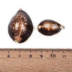 Anhänger der natürlichen Kaurimuschel aus Galvanik&nbsp;SSHEL-Q100-54G