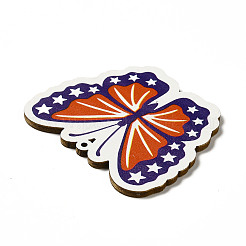 Große Anhänger aus Espenholz mit einseitig bedrucktem Thema der amerikanischen Flagge&nbsp;WOOD-G014-09