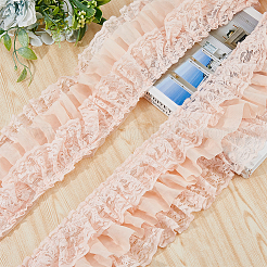 Bordure en dentelle plissée en polyester à trois couches&nbsp;OCOR-WH0088-18A