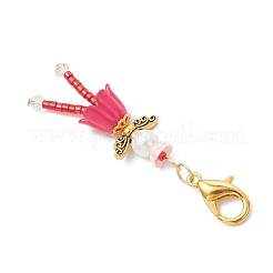 Decorazioni pendenti con perle di vetro e perline di semi di angelo&nbsp;HJEW-MZ00273