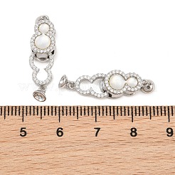 Messing Micro Pave klare Zirkonia Falte über Verschlüsse&nbsp;CU-CBA8264-02P