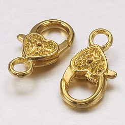 Fermoirs de style tibétain coeur pince de homard&nbsp;X-K08Y0012