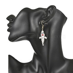Boucles d'oreilles pendantes en perles de verre pour Halloween&nbsp;EJEW-MZ00769-02