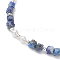 Lapis naturelles bracelets élastiques en perles lazuli&nbsp;BJEW-JB13199-02
