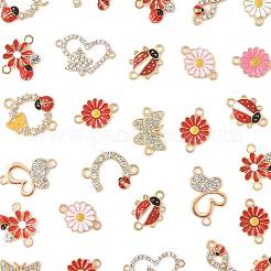30 Stück 12 Stile Zinklegierung Emaille-Anschluss-Charms&nbsp;FIND-FS0004-42