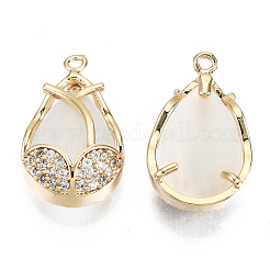 Pendenti in zirconi cubici trasparenti in micro pavè di ottone&nbsp;KK-T056-70G-NF
