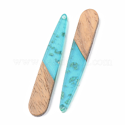 Pendentifs en résine transparente et bois de noyer&nbsp;X-RESI-S389-039A-B03