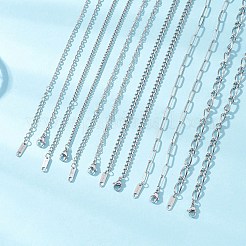 6 pièces 6 styles 304 chaîne figaro en acier inoxydable et chaîne gourmette et chaîne boîte et chaîne vague d'eau et ensembles de colliers de chaîne de câble pour femmes&nbsp;NJEW-JN05630