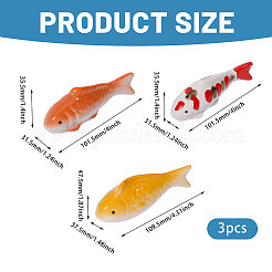 3 Stück 3-farbige Porzellanfisch-Dekoration&nbsp;DJEW-FH0011-48