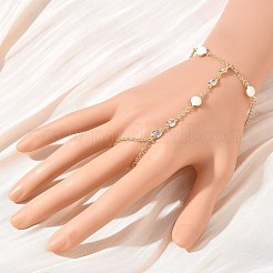 Damen-Armbänder aus Messing mit Mikropavé-Fassung aus klaren Zirkonia&nbsp;BJEW-C156-02G