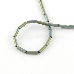 Tube electroplate non-magnétiques brins de perles d'hématite synthétique&nbsp;G-S203-26E